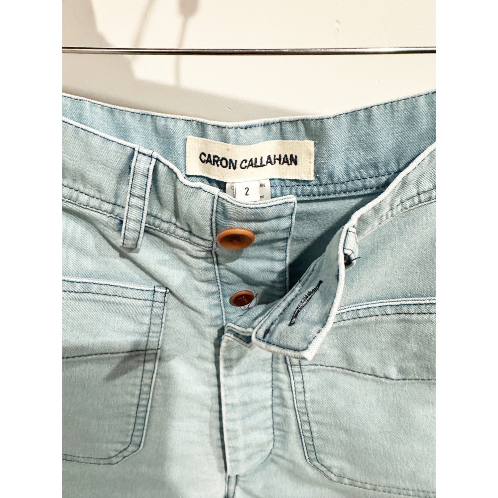 Caron Callahan Cotton Japanese Twill Stewart Short in Light Blue Size 2 - Picture 5 of 11